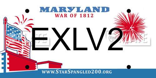 EXLV2 Maryland License Plate