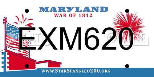 EXM620 Maryland License Plate