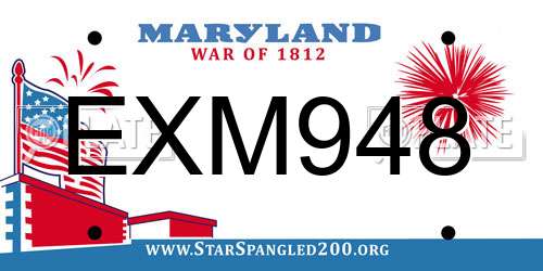 EXM948 Maryland License Plate