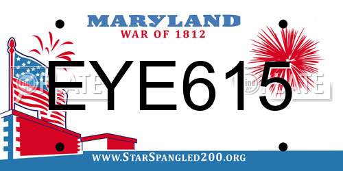 EYE615 Maryland License Plate