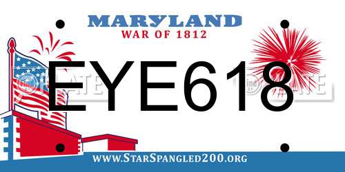 EYE618 Maryland License Plate