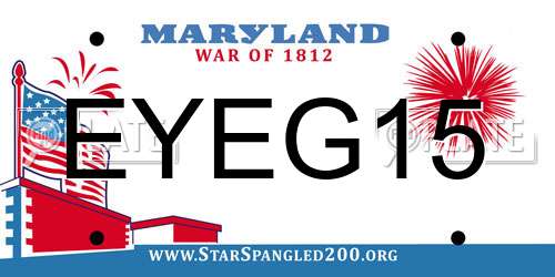 EYEG15 Maryland License Plate