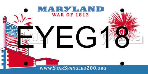 EYEG18 Maryland License Plate