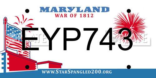 EYP743 Maryland License Plate