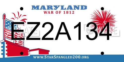 EZ2A134 Maryland License Plate