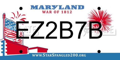 EZ2B7B Maryland License Plate