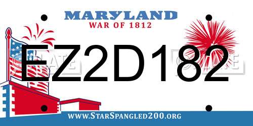 EZ2D182 Maryland License Plate