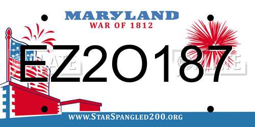 EZ2O187 Maryland License Plate