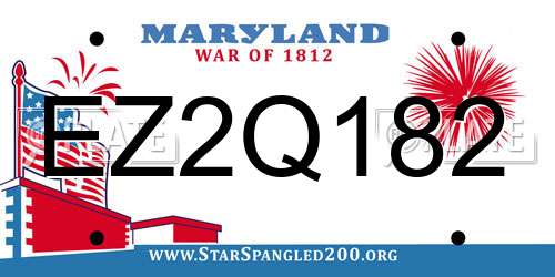 EZ2Q182 Maryland License Plate