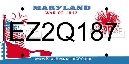 EZ2Q187 Maryland License Plate