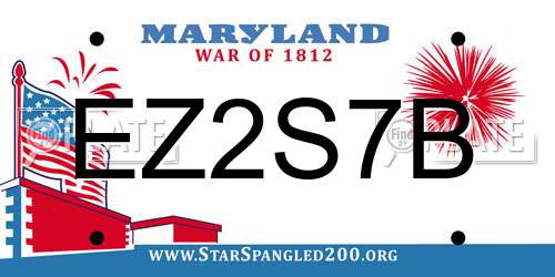 EZ2S7B Maryland License Plate
