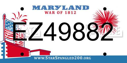 EZ49882 Maryland License Plate