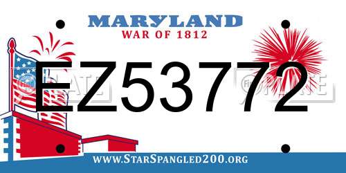 EZ53772 Maryland License Plate