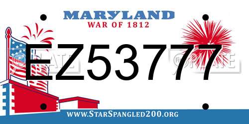 EZ53777 Maryland License Plate