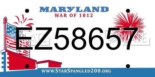 EZ58657 Maryland License Plate