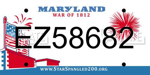 EZ58682 Maryland License Plate