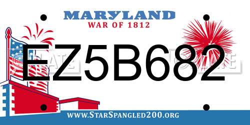EZ5B682 Maryland License Plate