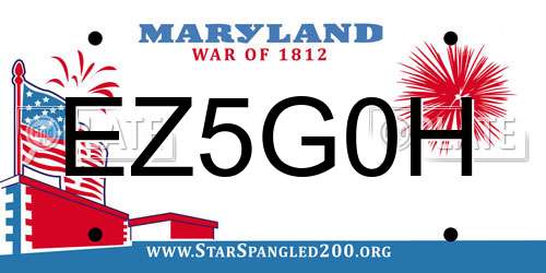 EZ5G0H Maryland License Plate