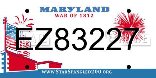 EZ83227 Maryland License Plate