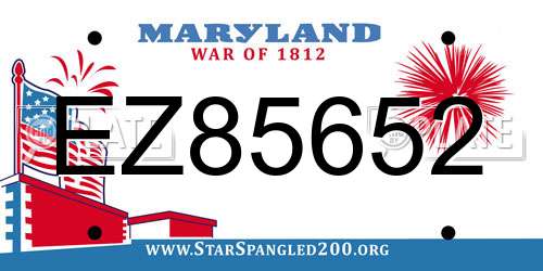EZ85652 Maryland License Plate