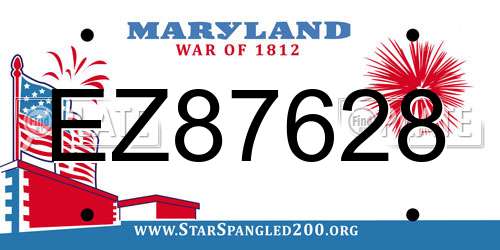 EZ87628 Maryland License Plate