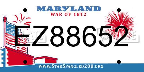 EZ88652 Maryland License Plate