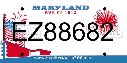 EZ88682 Maryland License Plate