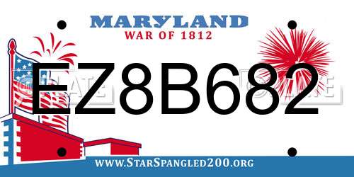 EZ8B682 Maryland License Plate
