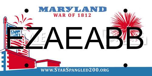EZAEABB Maryland License Plate