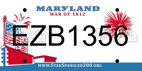 EZB1356 Maryland License Plate