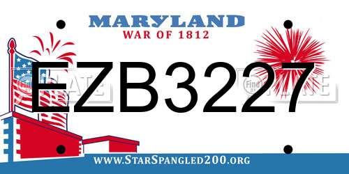 EZB3227 Maryland License Plate