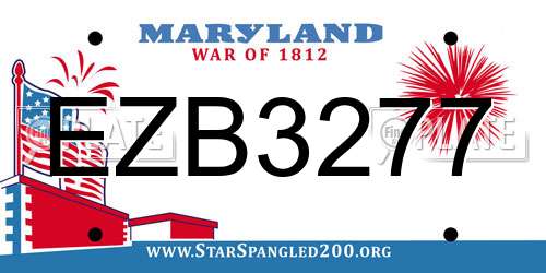 EZB3277 Maryland License Plate