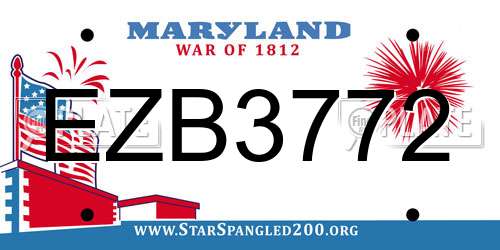 EZB3772 Maryland License Plate