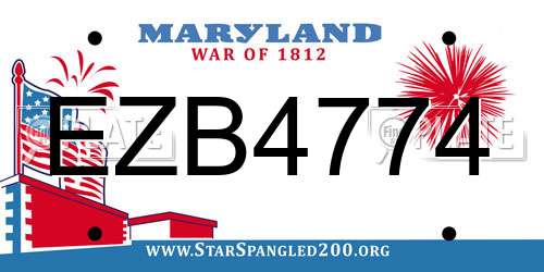 EZB4774 Maryland License Plate