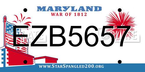 EZB5657 Maryland License Plate