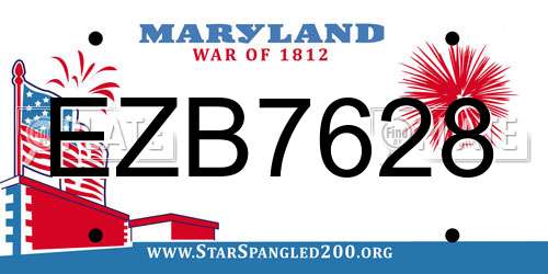 EZB7628 Maryland License Plate