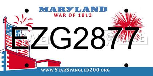 EZG2877 Maryland License Plate