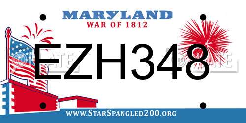 EZH348 Maryland License Plate