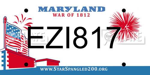 EZI817 Maryland License Plate