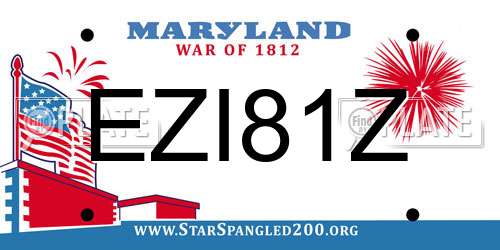 EZI81Z Maryland License Plate