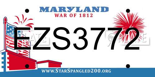 EZS3772 Maryland License Plate