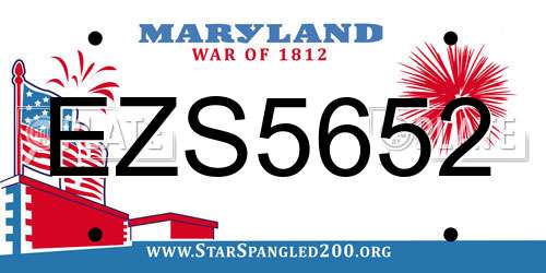 EZS5652 Maryland License Plate