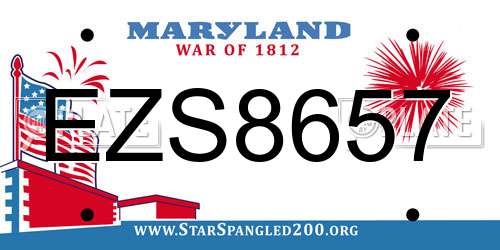 EZS8657 Maryland License Plate
