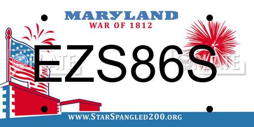 EZS86S Maryland License Plate