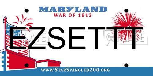 EZSETTT Maryland License Plate