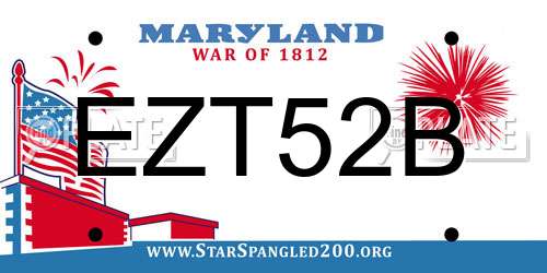 EZT52B Maryland License Plate