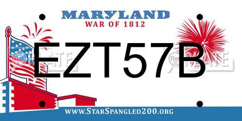 EZT57B Maryland License Plate