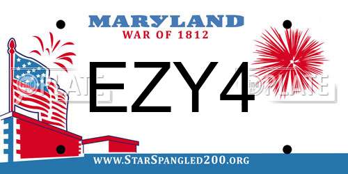 EZY4 Maryland License Plate