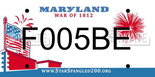 F005BE Maryland License Plate