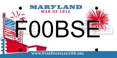 F00BSE Maryland License Plate